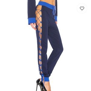 Puma Blue Lace-Up Jogger Track Pants